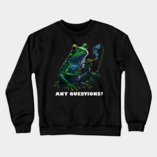 Techno T-Shirt - Any Questions Frog - Catsondrugs.com - Techno, rave, edm, festival, techno, trippy, music, 90s rave, psychedelic, party, trance, rave music, rave krispies, rave flyer T-Shirt T-Shirt T-Shirt Crewneck Sweatshirt